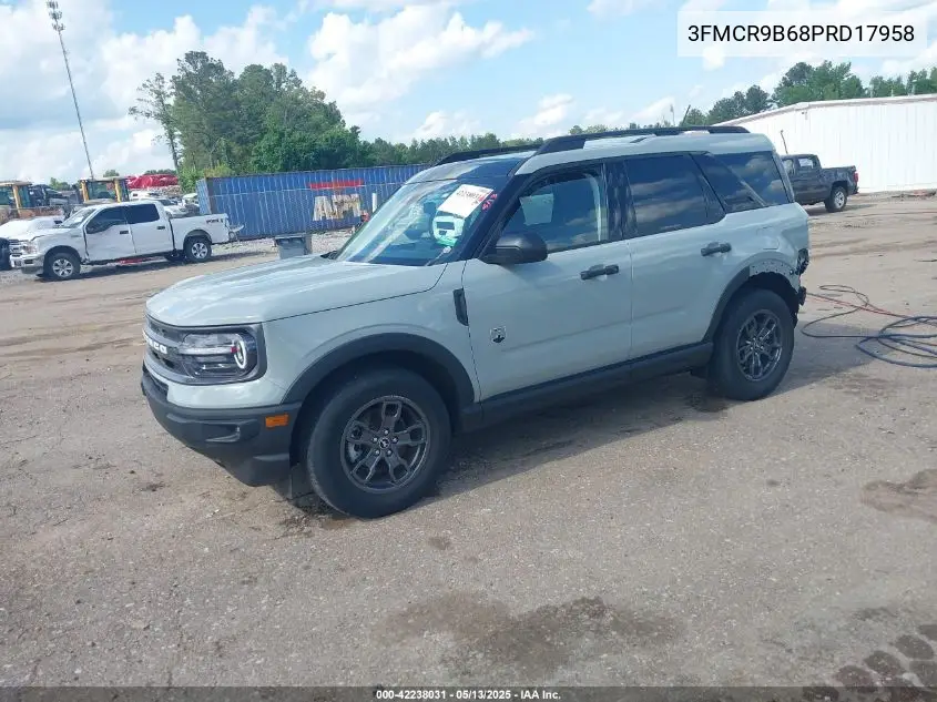 2023 Ford Bronco Sport Big Bend VIN: 3FMCR9B68PRD17958 Lot: 42238031