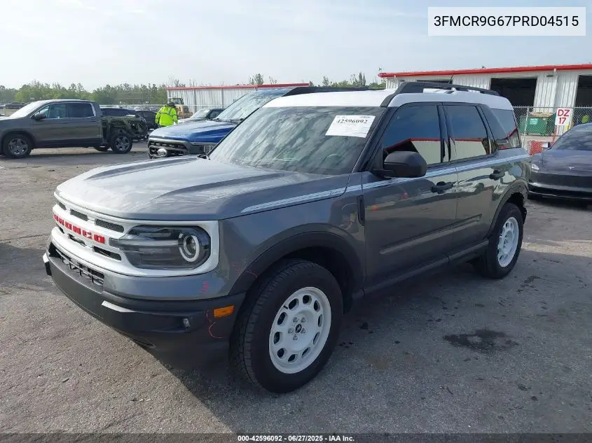 2023 Ford Bronco Sport Heritage VIN: 3FMCR9G67PRD04515 Lot: 42596092