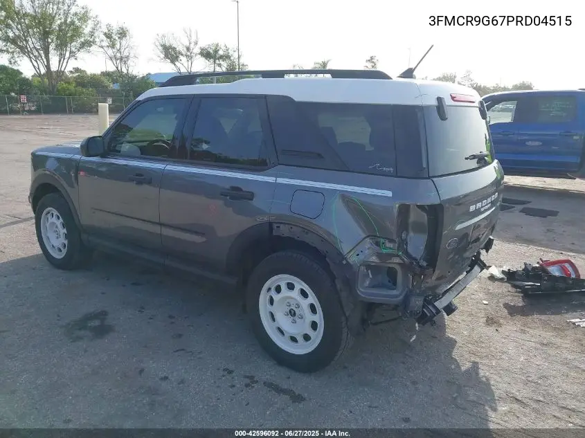 2023 Ford Bronco Sport Heritage VIN: 3FMCR9G67PRD04515 Lot: 42596092