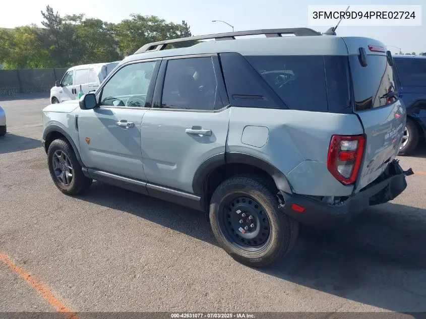 2023 Ford Bronco Sport Badlands VIN: 3FMCR9D94PRE02724 Lot: 42631077