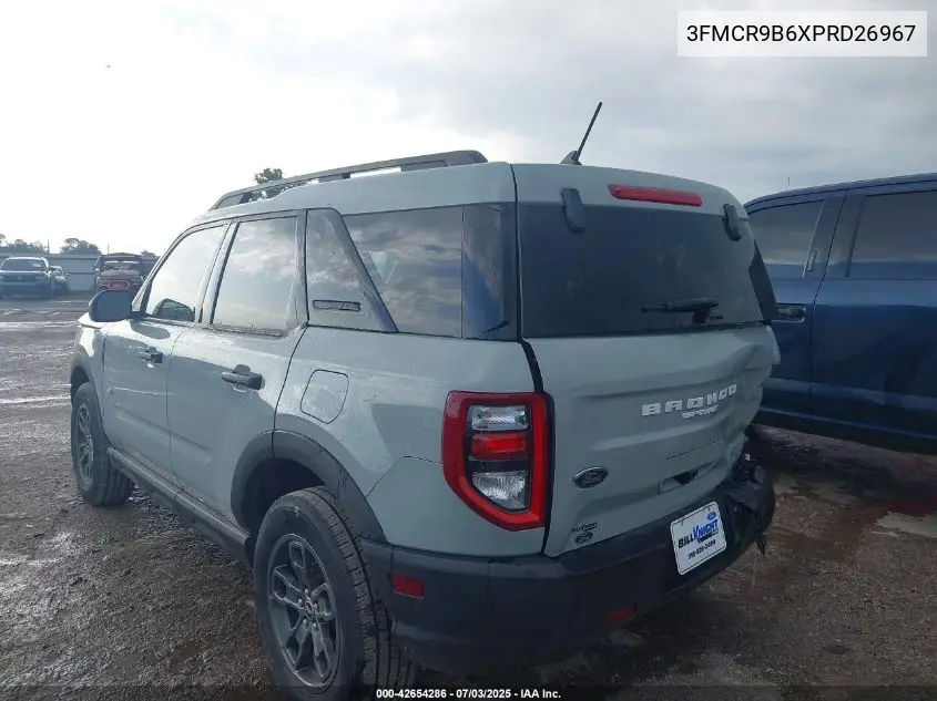 2023 Ford Bronco Sport Big Bend VIN: 3FMCR9B6XPRD26967 Lot: 42654286