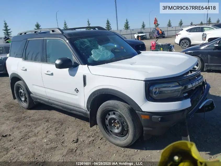 2024 Ford Bronco Sport Outer Banks VIN: 3FMCR9C67RRE64418 Lot: 12301601