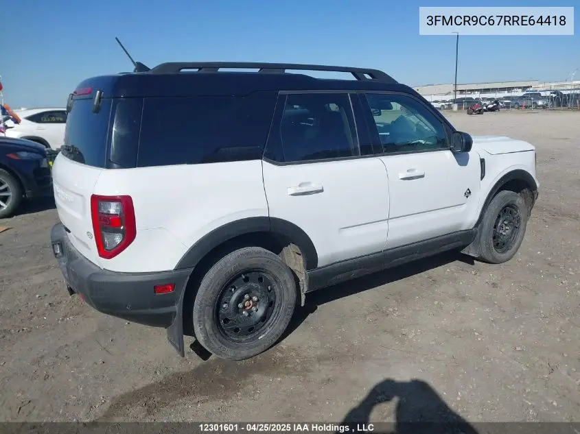 2024 Ford Bronco Sport Outer Banks VIN: 3FMCR9C67RRE64418 Lot: 12301601