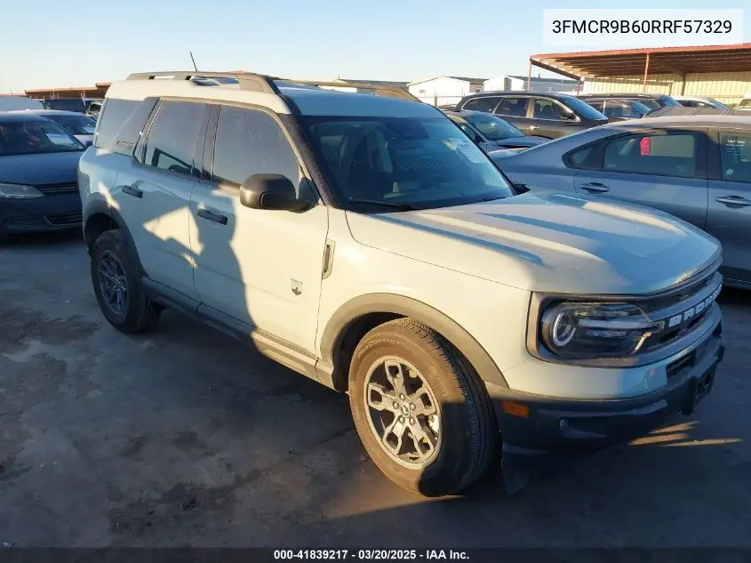 2024 Ford Bronco Sport Big Bend VIN: 3FMCR9B60RRF57329 Lot: 41839217