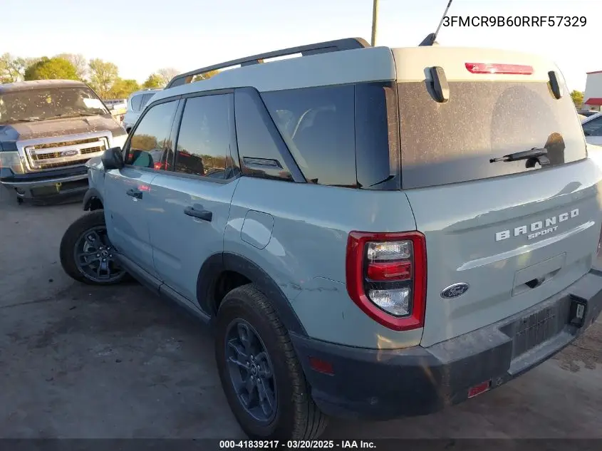 2024 Ford Bronco Sport Big Bend VIN: 3FMCR9B60RRF57329 Lot: 41839217