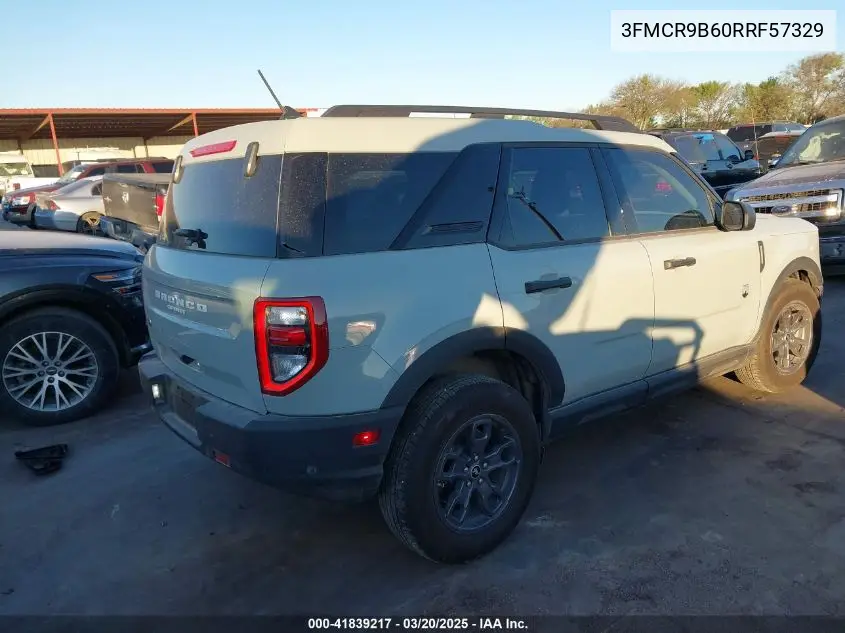 2024 Ford Bronco Sport Big Bend VIN: 3FMCR9B60RRF57329 Lot: 41839217