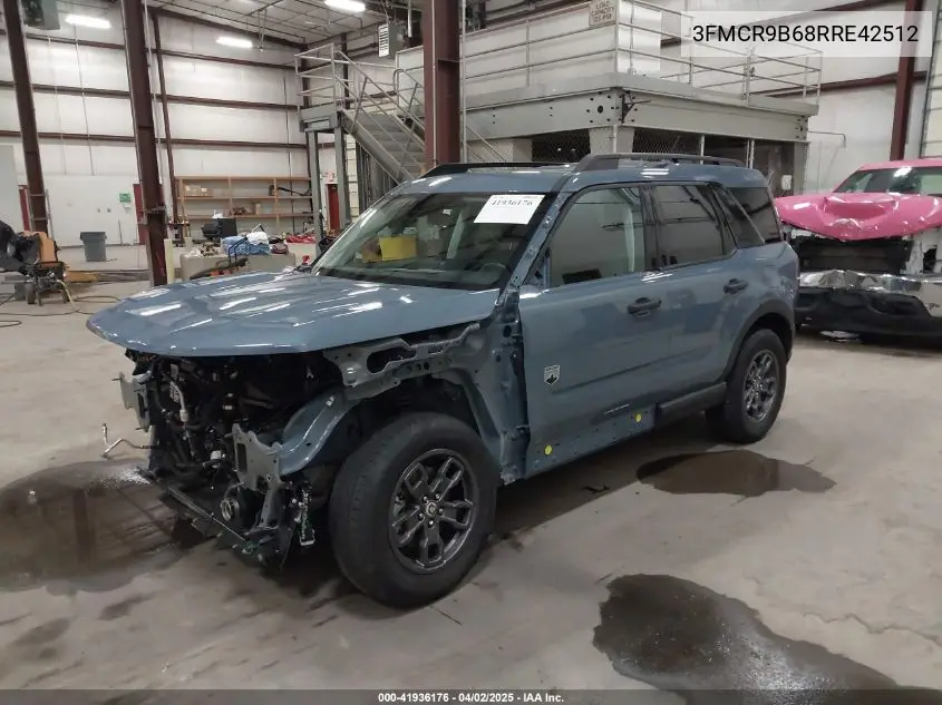2024 Ford Bronco Sport Big Bend VIN: 3FMCR9B68RRE42512 Lot: 41936176