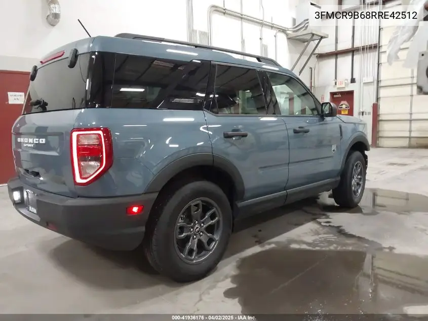 2024 Ford Bronco Sport Big Bend VIN: 3FMCR9B68RRE42512 Lot: 41936176