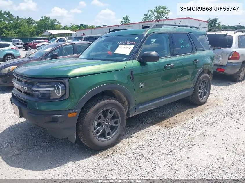 2024 Ford Bronco Sport Big Bend VIN: 3FMCR9B68RRF55747 Lot: 42590402