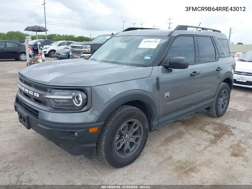 2024 Ford Bronco Sport Big Bend VIN: 3FMCR9B64RRE43012 Lot: 42593794