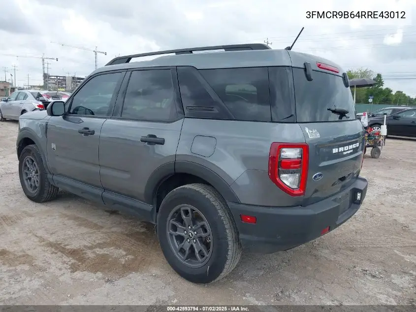2024 Ford Bronco Sport Big Bend VIN: 3FMCR9B64RRE43012 Lot: 42593794
