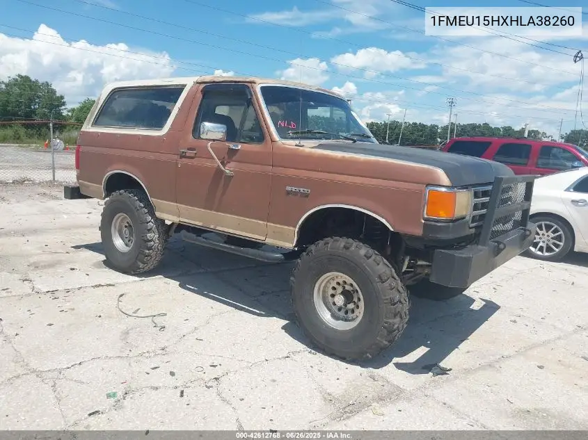 1987 Ford Bronco U100 VIN: 1FMEU15HXHLA38260 Lot: 42612768