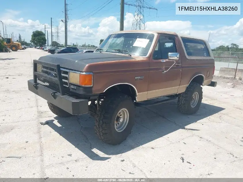 1987 Ford Bronco U100 VIN: 1FMEU15HXHLA38260 Lot: 42612768