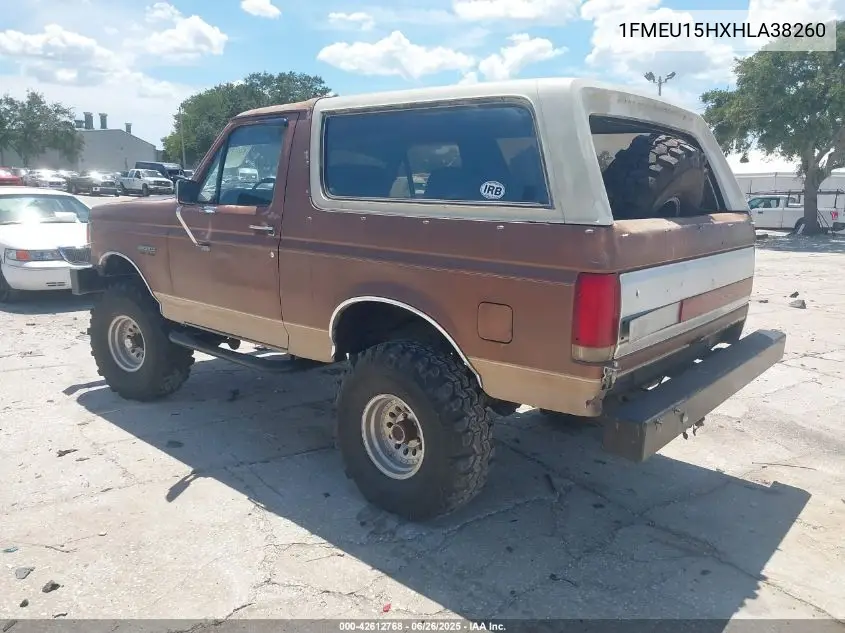 1987 Ford Bronco U100 VIN: 1FMEU15HXHLA38260 Lot: 42612768