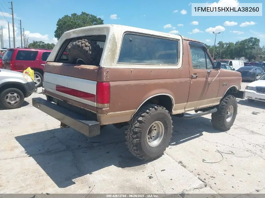 1987 Ford Bronco U100 VIN: 1FMEU15HXHLA38260 Lot: 42612768