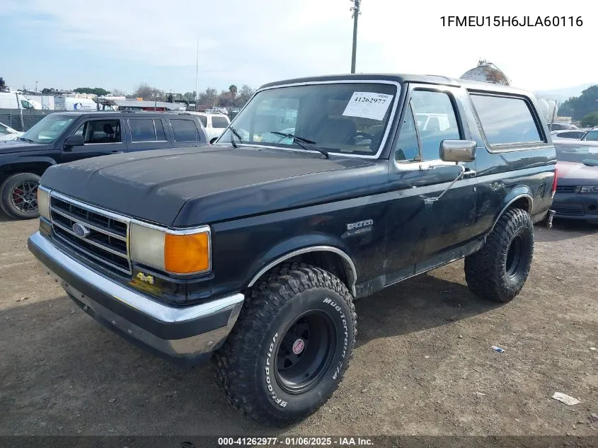 1988 Ford Bronco U100 VIN: 1FMEU15H6JLA60116 Lot: 41262977