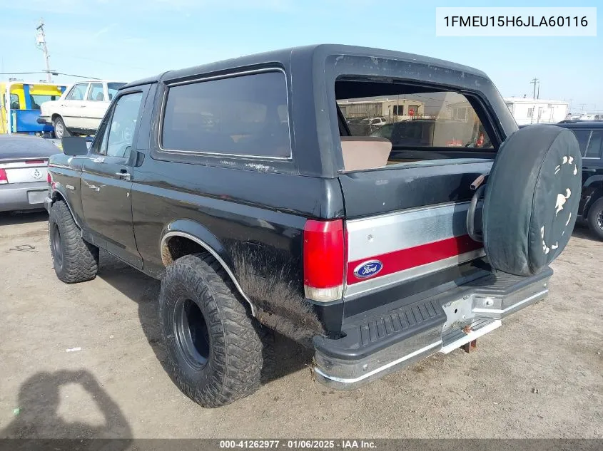 1988 Ford Bronco U100 VIN: 1FMEU15H6JLA60116 Lot: 41262977