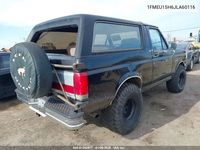 1988 Ford Bronco U100 VIN: 1FMEU15H6JLA60116 Lot: 41262977