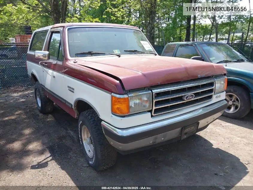 1989 Ford Bronco U100 VIN: 1FMEU15N8KLB48656 Lot: 42142524