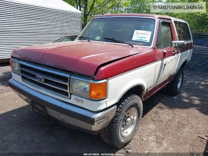 1989 Ford Bronco U100 VIN: 1FMEU15N8KLB48656 Lot: 42142524