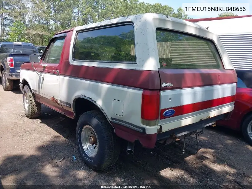 1989 Ford Bronco U100 VIN: 1FMEU15N8KLB48656 Lot: 42142524