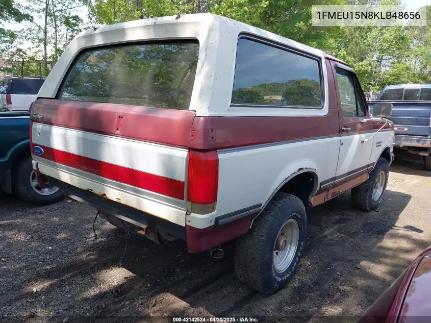 1989 Ford Bronco U100 VIN: 1FMEU15N8KLB48656 Lot: 42142524