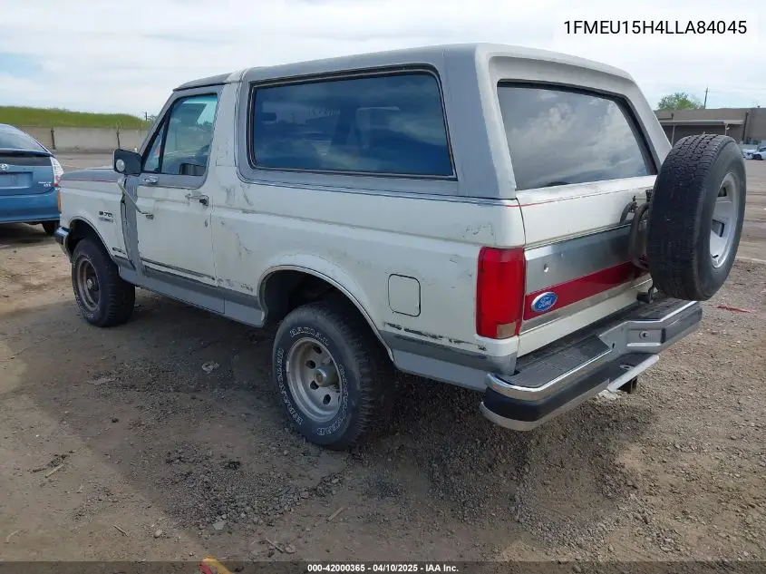 1990 Ford Bronco U100 VIN: 1FMEU15H4LLA84045 Lot: 42000365