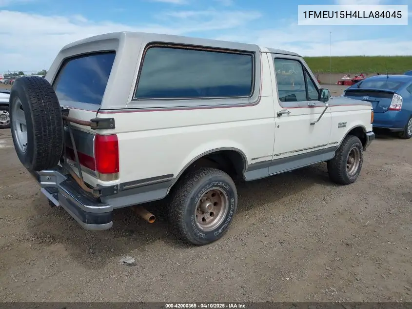 1990 Ford Bronco U100 VIN: 1FMEU15H4LLA84045 Lot: 42000365