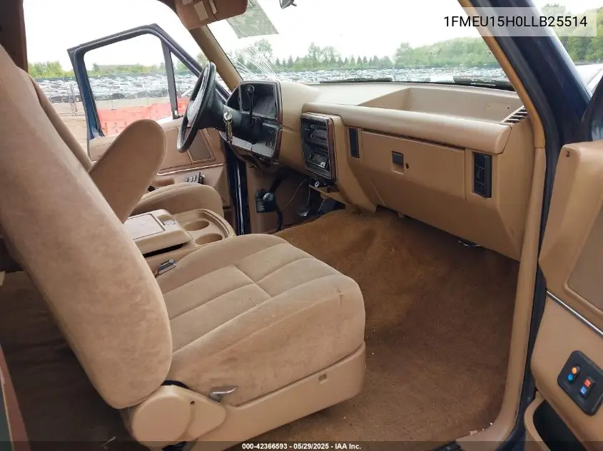 1990 Ford Bronco U100 VIN: 1FMEU15H0LLB25514 Lot: 42366593