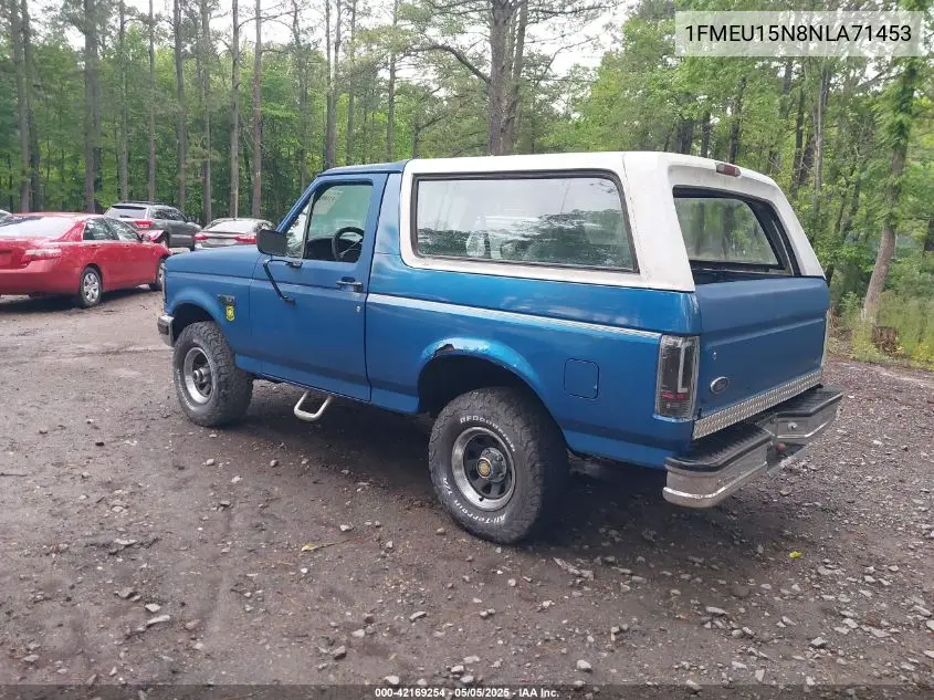 1992 Ford Bronco U100 VIN: 1FMEU15N8NLA71453 Lot: 42169254