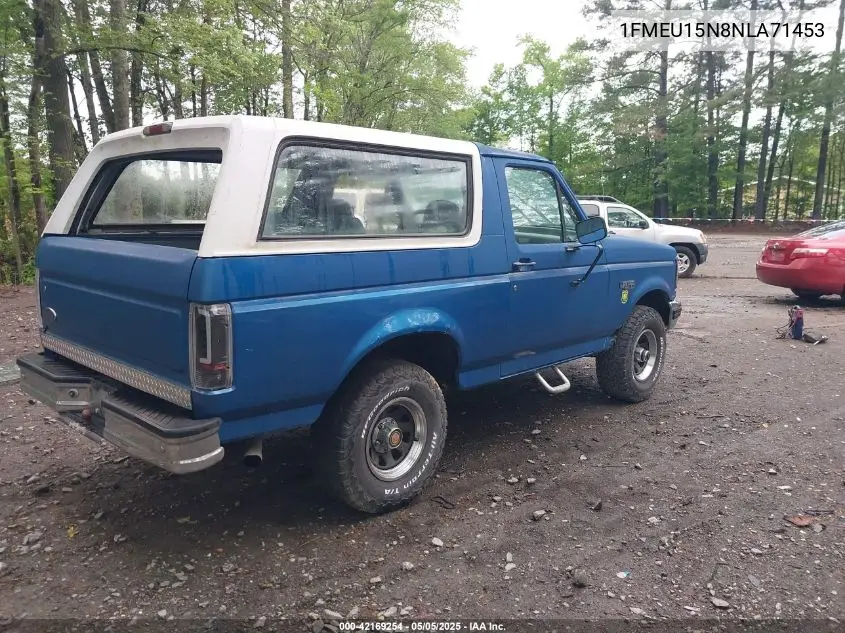 1992 Ford Bronco U100 VIN: 1FMEU15N8NLA71453 Lot: 42169254