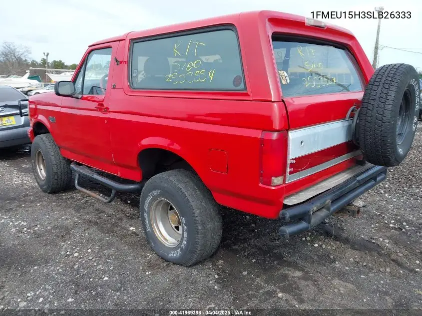 1995 Ford Bronco U100 VIN: 1FMEU15H3SLB26333 Lot: 41969398