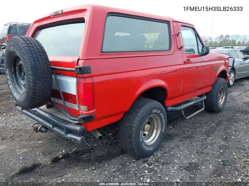 1995 Ford Bronco U100 VIN: 1FMEU15H3SLB26333 Lot: 41969398