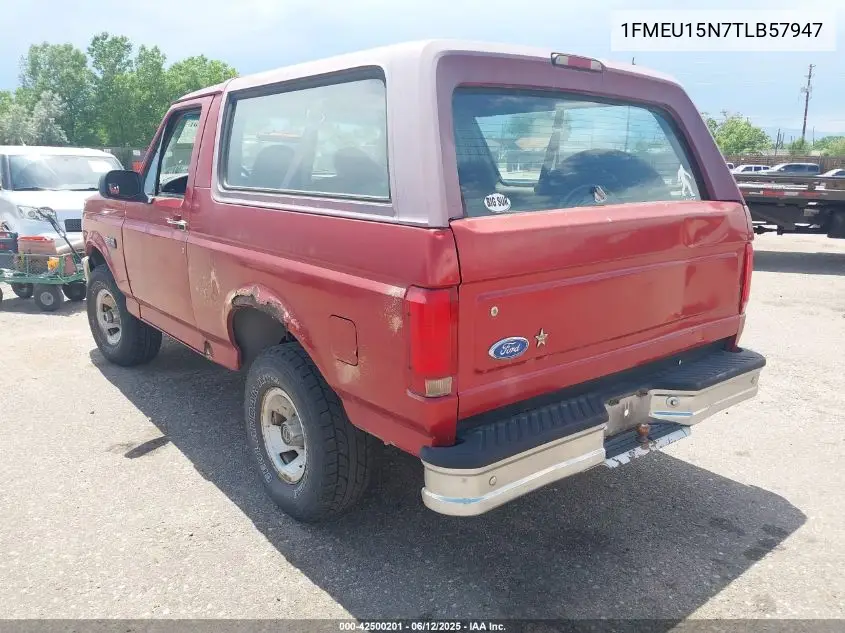 1996 Ford Bronco U100 VIN: 1FMEU15N7TLB57947 Lot: 42500201