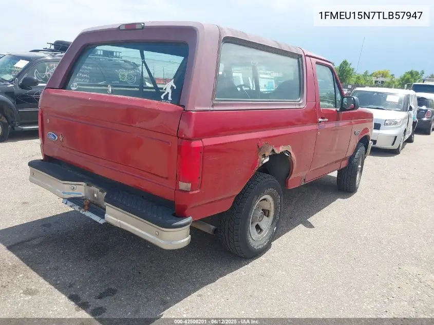 1996 Ford Bronco U100 VIN: 1FMEU15N7TLB57947 Lot: 42500201