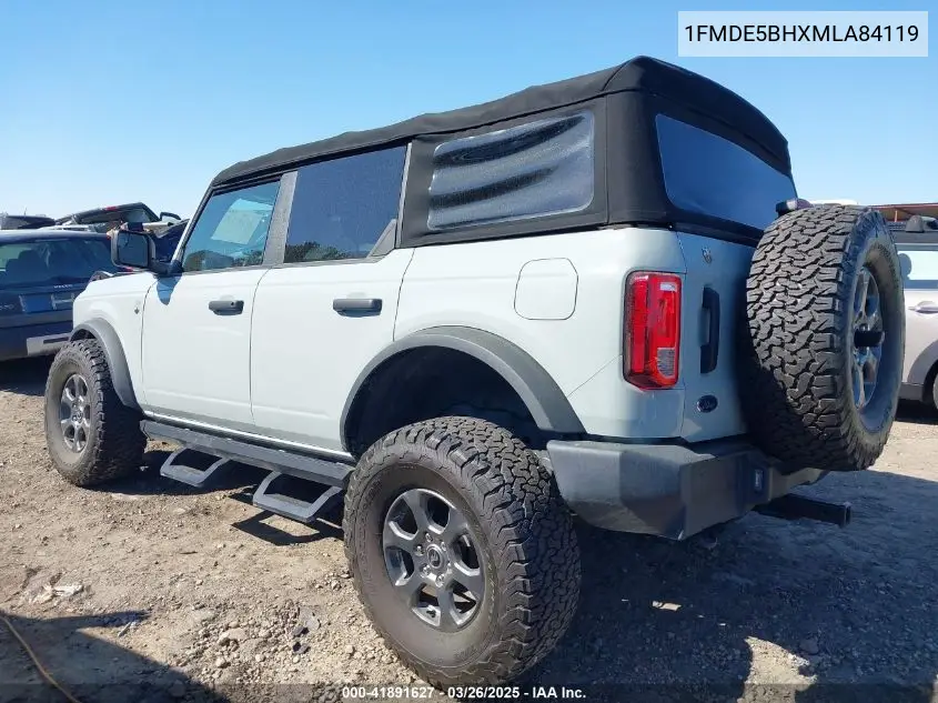 2021 Ford Bronco Big Bend VIN: 1FMDE5BHXMLA84119 Lot: 41891627