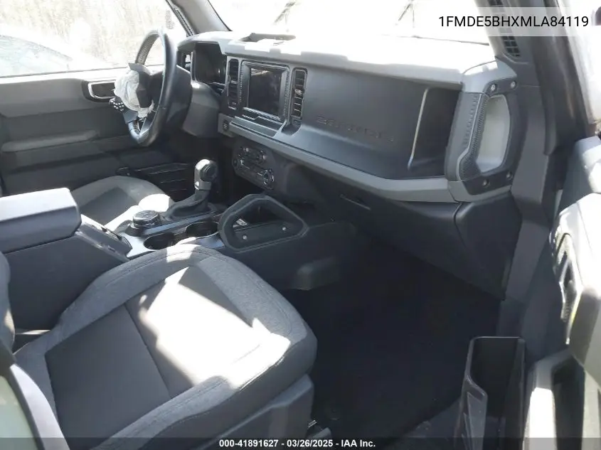 2021 Ford Bronco Big Bend VIN: 1FMDE5BHXMLA84119 Lot: 41891627