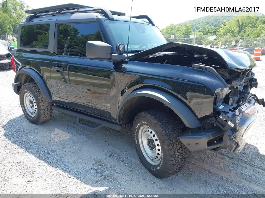 2021 Ford Bronco VIN: 1FMDE5AH0MLA62017 Lot: 42591411