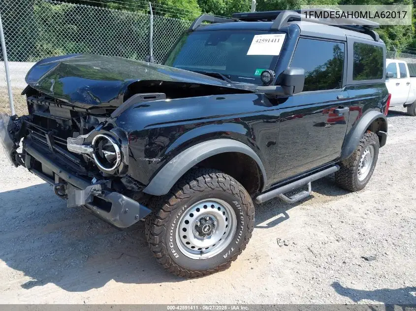 2021 Ford Bronco VIN: 1FMDE5AH0MLA62017 Lot: 42591411