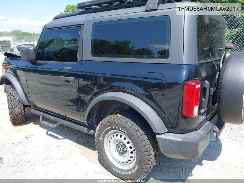 2021 Ford Bronco VIN: 1FMDE5AH0MLA62017 Lot: 42591411