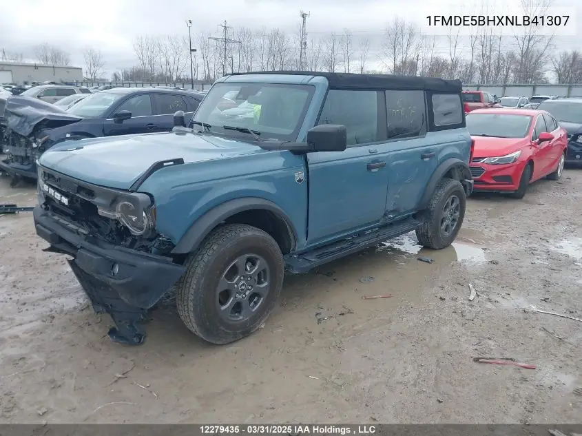 2022 Ford Bronco Big Bend VIN: 1FMDE5BHXNLB41307 Lot: 12279435X