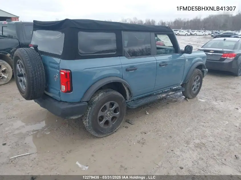 2022 Ford Bronco Big Bend VIN: 1FMDE5BHXNLB41307 Lot: 12279435X