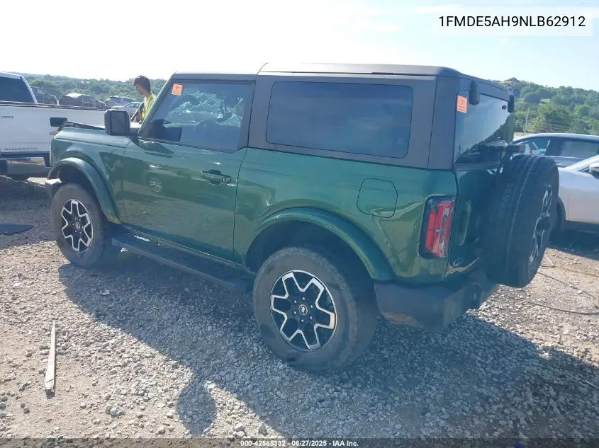 2022 Ford Bronco Outer Banks VIN: 1FMDE5AH9NLB62912 Lot: 42585332