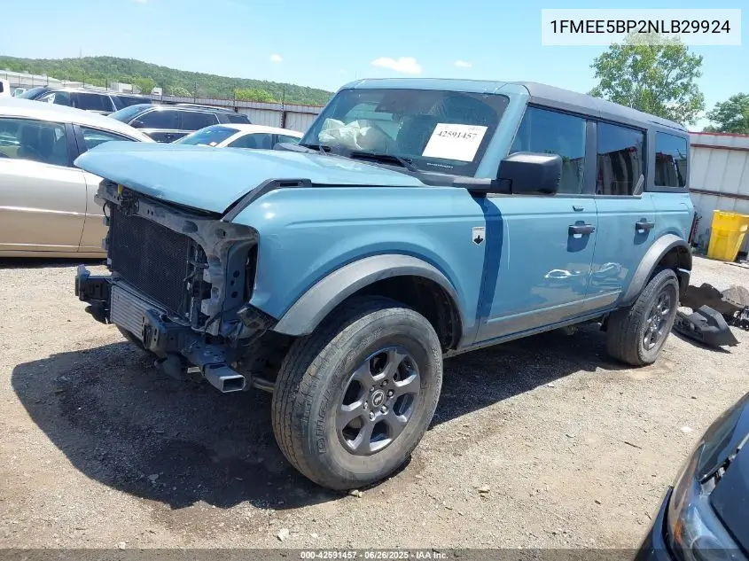 2022 Ford Bronco Big Bend VIN: 1FMEE5BP2NLB29924 Lot: 42591457