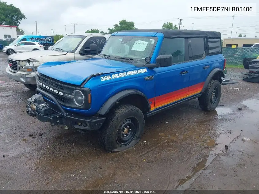 2022 Ford Bronco Black Diamond VIN: 1FMEE5DP7NLB05406 Lot: 42607701