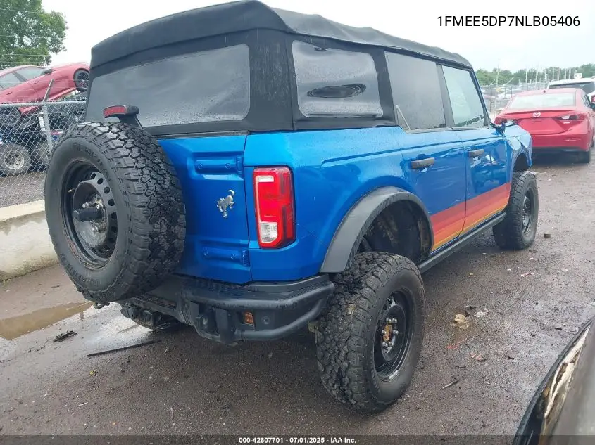 2022 Ford Bronco Black Diamond VIN: 1FMEE5DP7NLB05406 Lot: 42607701