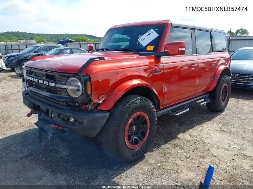2022 Ford Bronco Outer Banks VIN: 1FMDE5BHXNLB57474 Lot: 42624892