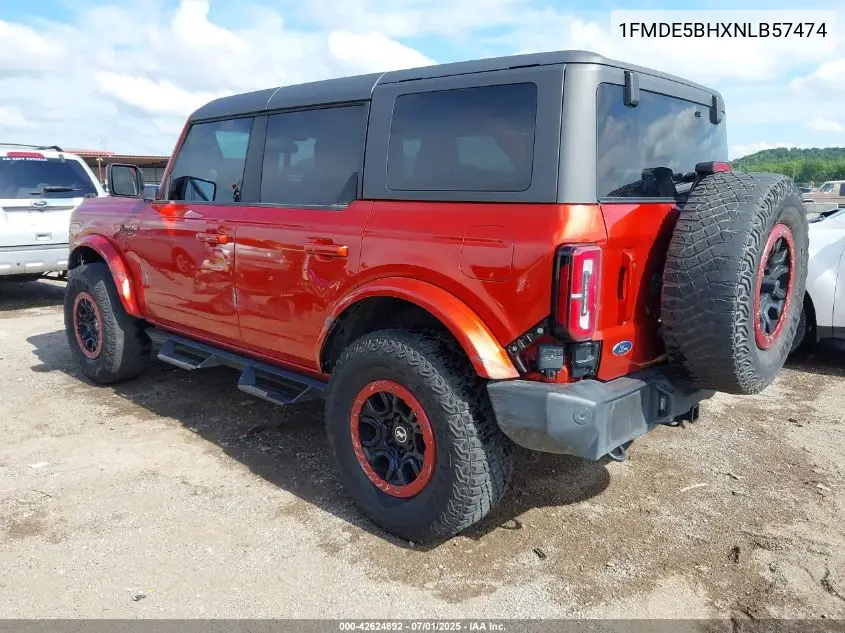 2022 Ford Bronco Outer Banks VIN: 1FMDE5BHXNLB57474 Lot: 42624892