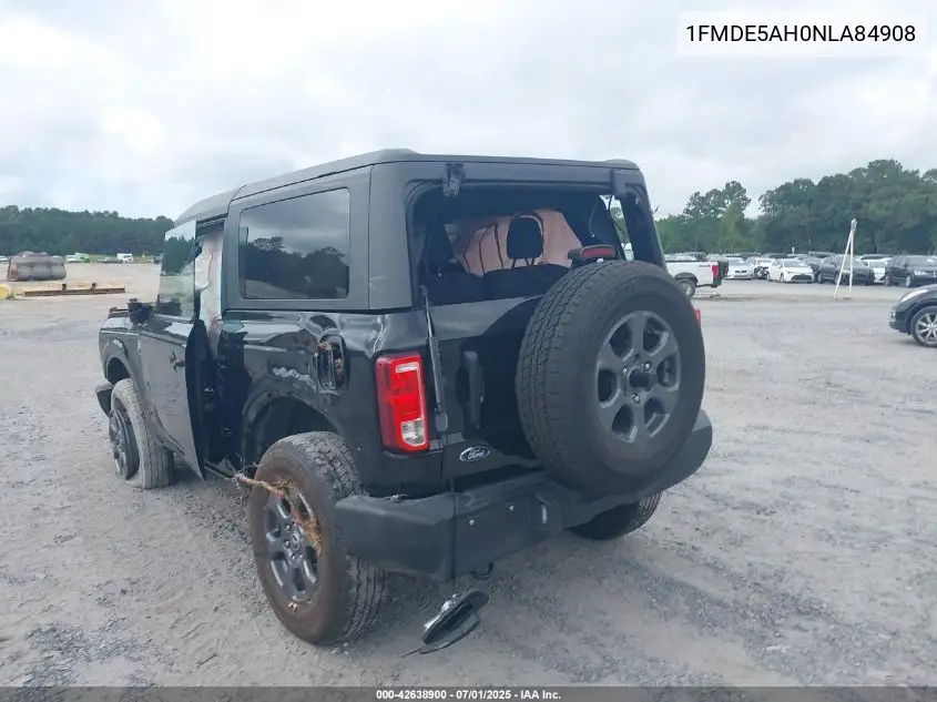 2022 Ford Bronco Big Bend VIN: 1FMDE5AH0NLA84908 Lot: 42638900