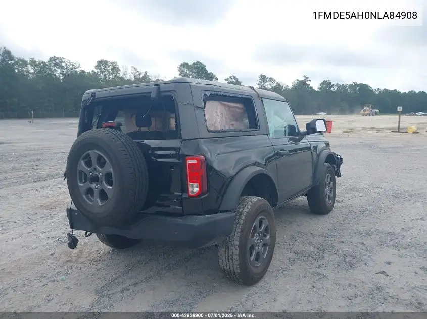 2022 Ford Bronco Big Bend VIN: 1FMDE5AH0NLA84908 Lot: 42638900